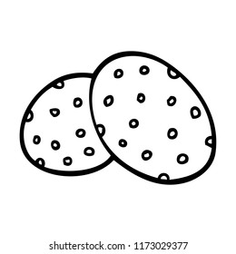 cookies de dibujos animados de dos grandes líneas
