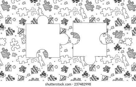 two big puzzle.  Vector Illustration