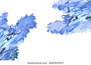 duas ondas grandes que emolduram a esquerda e a direita sem um plano de fundo