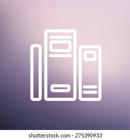 Two binders icon thin line for web and mobile, modern minimalistic flat design. Vector white icon on gradient mesh background.