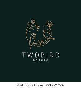 Two Bird Logo Desing Icon Vector