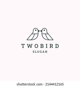 Two bird logo icon design template