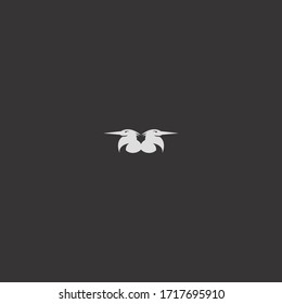 Two Bird logo icon template design in Vector illustration and logotype