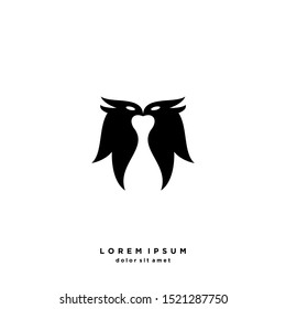 
Two Bird Logo Vector Design Template . on white background . 
