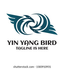 Two bird make a circle shape like yin yang symbols
