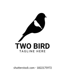 Zwei moderne Vogel Logo Design Vorlage Vektorgrafik.