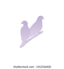 Two bird perched on a branch. Can use for Logo or Icon
