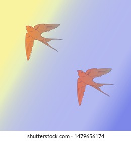 two birds fly to warmer climes to freedom