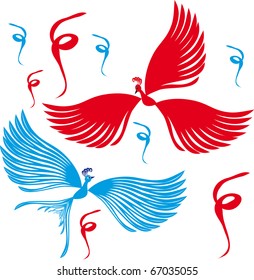 Two birds. Illustrations