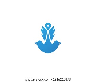 two birds logo with anchor in middle