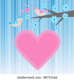 Two birds in love. Vector illustration. eps10