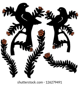 two birds on a branch
