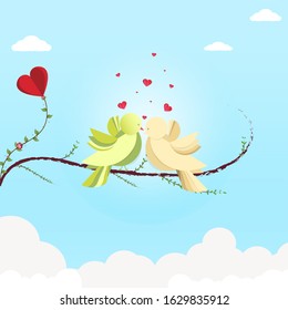 Two birds on a branch
