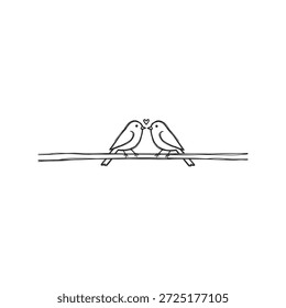 Dos pájaros en un Vector de rama