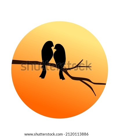 Two birds perched on a branch