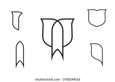 Two birds shield logo design vector illustration