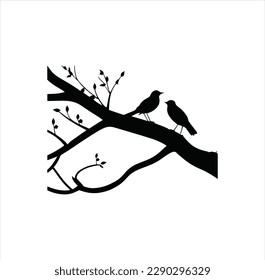 Zwei Vögel Silhouette Vektorkunst.