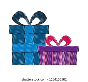two birthday present boxes party celebration