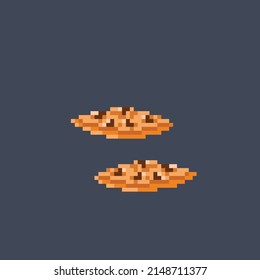 two biscuit in pixel art style