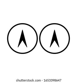Two Black Arrow Up In Circle Vector