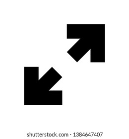 Two black Arrows diagonally. Black arrows icon. Arrow sign. Arrows vector icon. Eps10