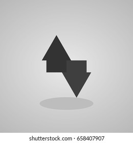 Two black arrows icon