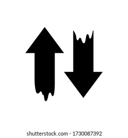 Two black arrows Isolated element on white background Vector illustration for website, logo