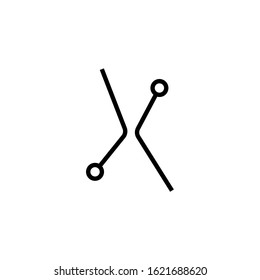 Two black arrows point to the center. Triple Arrows with circle icon. Stock vector illustration isolated on white background.