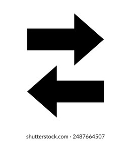 Dos flechas negras que apuntan a lados opuestos para Sitios web y recursos gráficos.