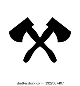 Two black ax on a white background, vector
