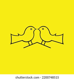 Two black bird logo design 