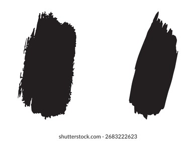 Dos pinceladas negras aisladas sobre un fondo blanco son ideales para su uso como elemento de diseño. También se pueden utilizar para la decoración y otros proyectos creativos.