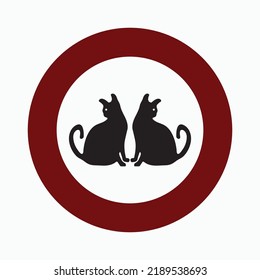 Two black cat circle logo 
