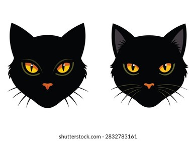 Two black cat head