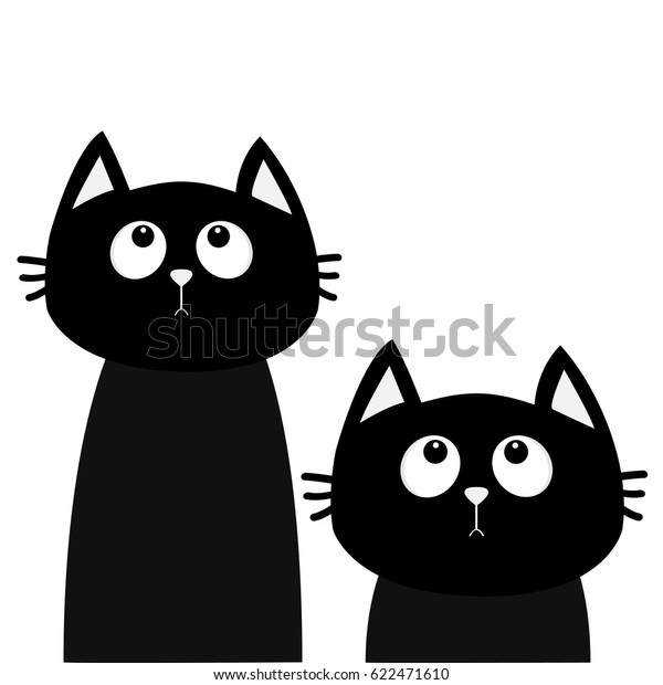 Deux Chats Noirs S Installent En Levant Image Vectorielle De Stock Libre De Droits