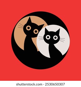 Two Black Cats in a Circle