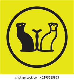 Logo de círculo de gatos negros 