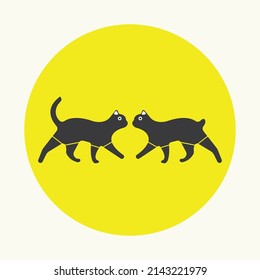 logotipo vectorial de dos gatos negros 