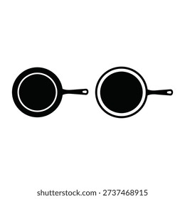 Two black circles with white borders and small handles on the right side