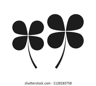 Two black clover leaves icon. Vector illustration