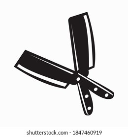 icono de dos cuchillos de cruce negros