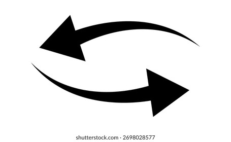 Two black curved arrows forming a circular, repeating motion.