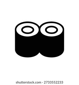 Two black cylindrical batteries connected together in a side-by-side layout