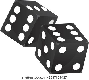 Two Black dices icon. Gambling cubes illustrations