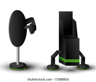 Two black display with pointer. Vector illustration.