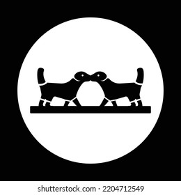 Two black dog logo design