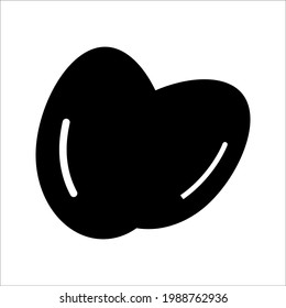 dos ícono de huevos negros en un fondo blanco