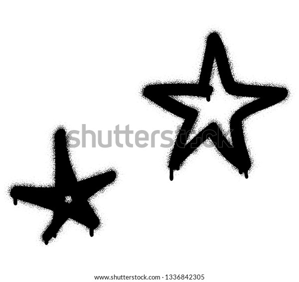 Two Black Fivepoint Stars Spray Paint Stock Vector (Royalty Free ...