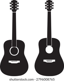 Two black guitar silhouettes displayed side by side on white background.