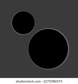 Two black holes vector icon. Blackhole monogram.